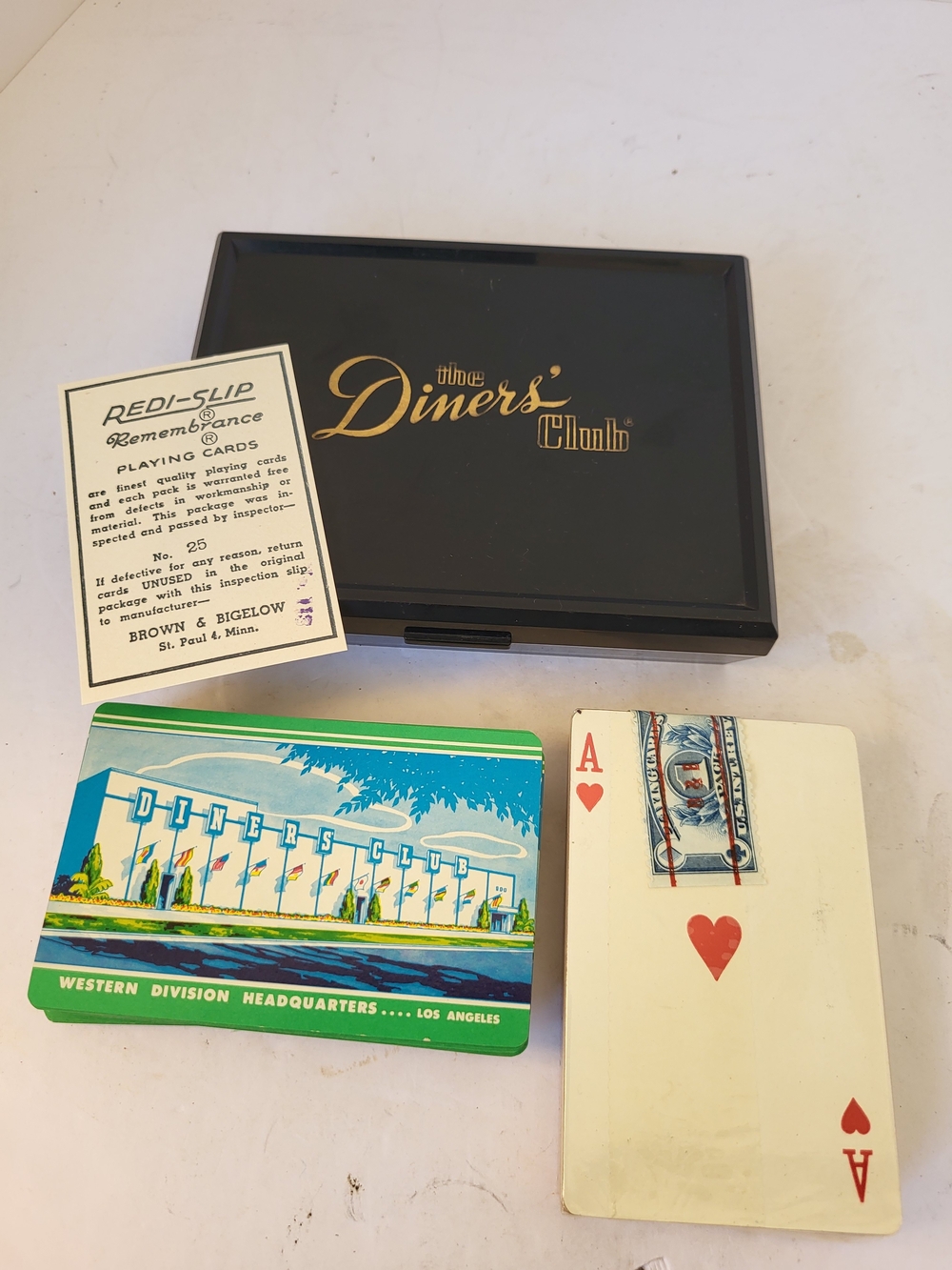 1950s Diners Club Double Deck Playing Cards Brown&Bigelow 1 Deck Sealed